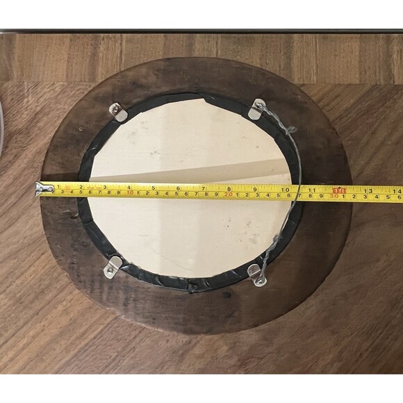 Antique Wooden Block Hat Brim Mold Millinery Form Mirror Boho Primitive Country - Picture 12 of 13